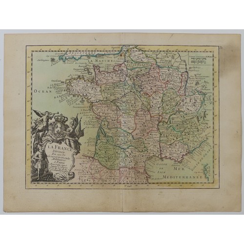 65 - World Maps; France, including Jansson 'Gallia Vetus Ad Iluy Caesaris Conunentaria', with contemporar... 