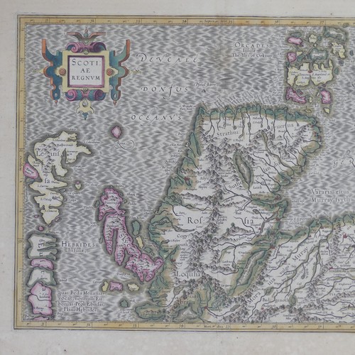 62 - Scotland; including 'Blaeu; 'PRAEFECTURA KIRCUBRIENSIS....', a mid 17thC hand coloured map of the co... 