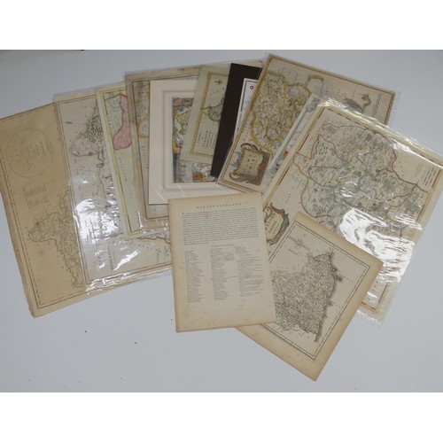 61 - A collection of good antique British County Maps; including Morden , Bowen, Cary, Blome etc., all un... 