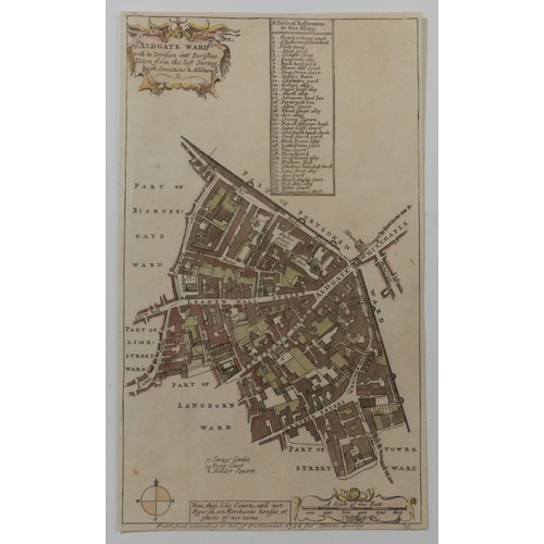 75 - London Ward Plans; including Cole (B); 'Walbrook Ward and Dowgate Ward', 'Aldersgate Ward', and 'Lim... 