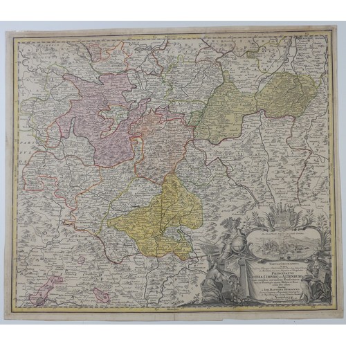 67 - World Maps; German States and Central Europe; A collection of good 17th and 18thC engraved maps, inc... 