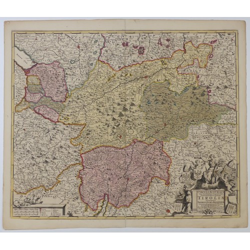 67 - World Maps; German States and Central Europe; A collection of good 17th and 18thC engraved maps, inc... 