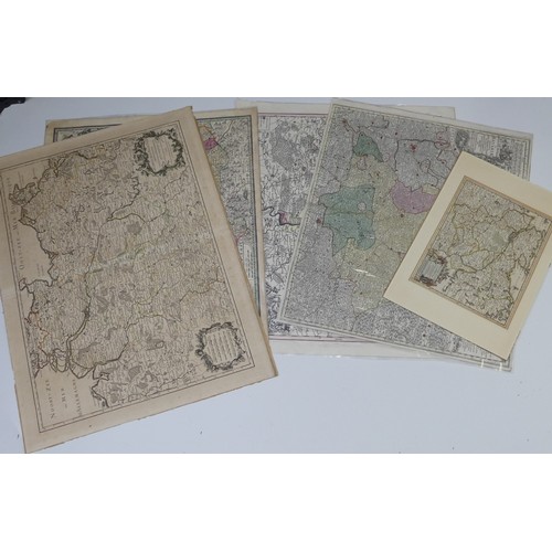 67 - World Maps; German States and Central Europe; A collection of good 17th and 18thC engraved maps, inc... 