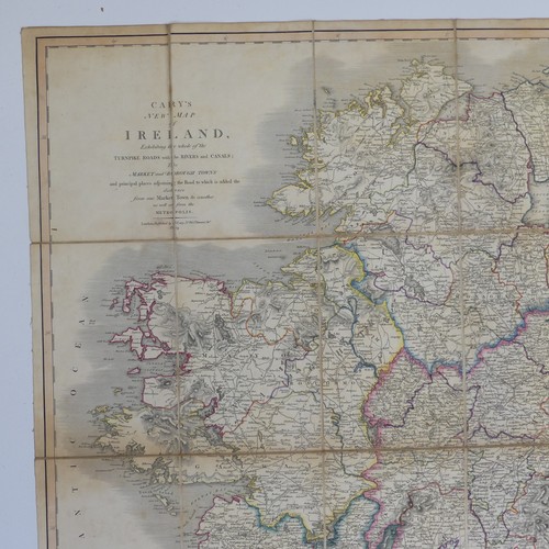 72 - Cary (John, Publisher); 'Cary's New Map of Ireland....' dated 1824, sectionalised into twenty and la... 