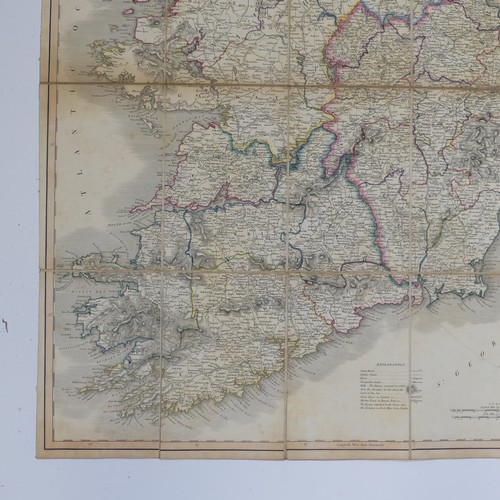 72 - Cary (John, Publisher); 'Cary's New Map of Ireland....' dated 1824, sectionalised into twenty and la... 