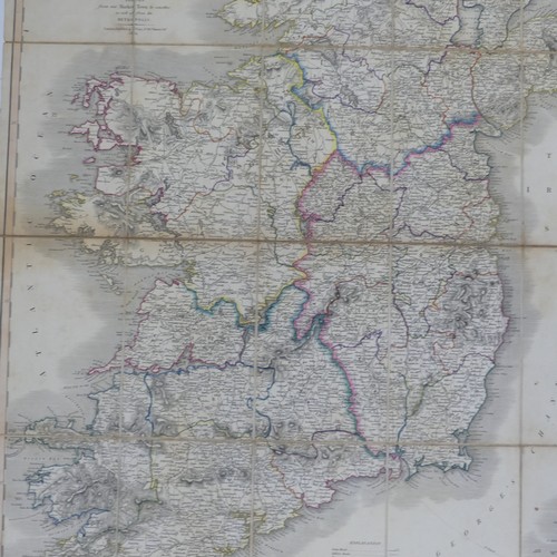 72 - Cary (John, Publisher); 'Cary's New Map of Ireland....' dated 1824, sectionalised into twenty and la... 