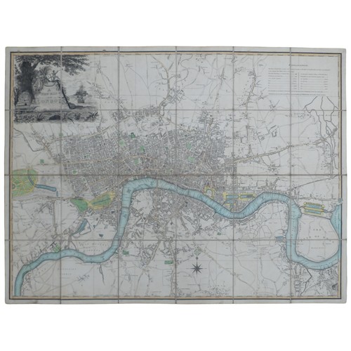 15 - Laurie & Whittle (Publishers), 'A New Map of London', dated November 8th. 1800, engraved map wit... 