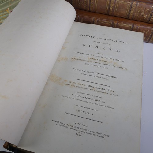 95 - Manning (Owen and Bray, William);. 'The History and Antiquities of the County of Surrey', 3 folio vo... 