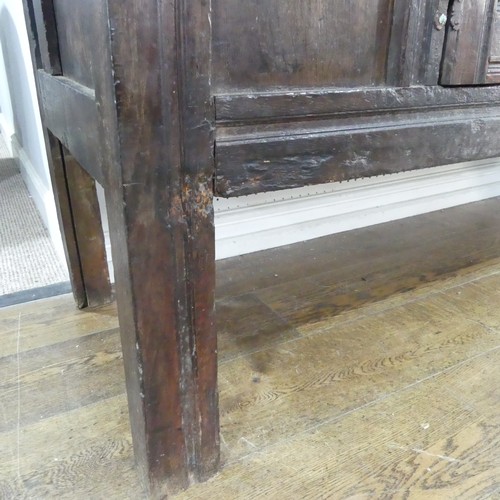 537 - A 17th century carved oak court Cupboard, the cornice with carved details and 'WBEB' raised on bulbo... 