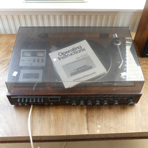 278 - A National Panasonic Hi-Fi record player with radio and cassette, model no. SG2080L with matching sp... 