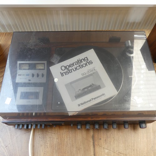 278 - A National Panasonic Hi-Fi record player with radio and cassette, model no. SG2080L with matching sp... 