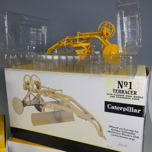 307 - Four Spec-Cast 1:16 scale Caterpillar models, comprising: a D2 Track-Type Tractor official replica f... 