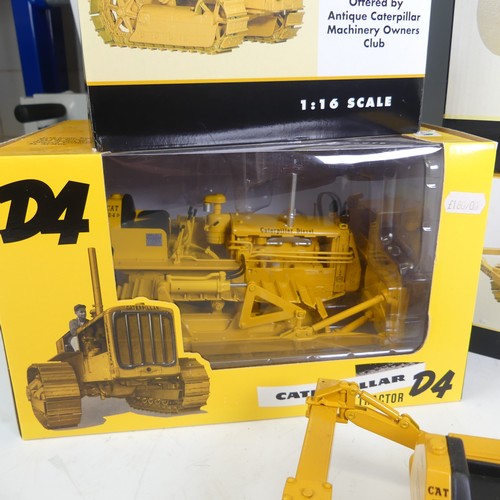 307 - Four Spec-Cast 1:16 scale Caterpillar models, comprising: a D2 Track-Type Tractor official replica f... 