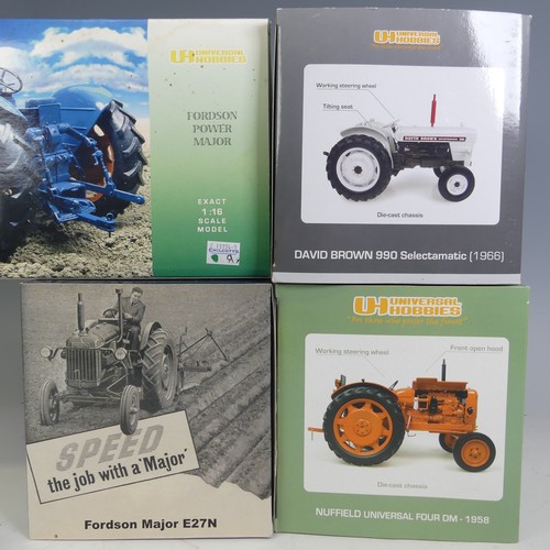 308 - Four Universal Hobbies 1:16 Scale model tractors, comprising a Fordson Major E27N, a Fordson Power M... 