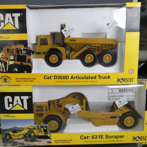 310 - A collection of 6 Norscott 1:50 scale boxed Caterpillar models to include; Cat 365B L Series II Exca... 