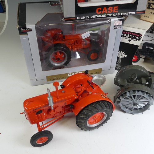 312 - Five Model Case Tractors 1:16 scale comprising: an unboxed Case LA made by Lyle Dingman, a boxed Spe... 