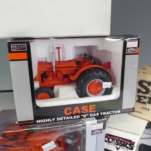 312 - Five Model Case Tractors 1:16 scale comprising: an unboxed Case LA made by Lyle Dingman, a boxed Spe... 