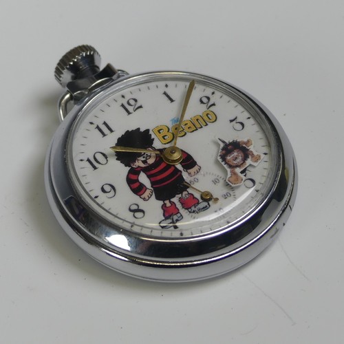 261 - A vintage novelty Ingersoll / Smiths 'Dennis the Menace' character Pocket Watch, with keyless crown ... 