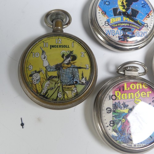 267 - A vintage Ingersoll (USA) 'Jeff Arnold' Pocket Watch, running but dial faded and lacking rocking hor... 