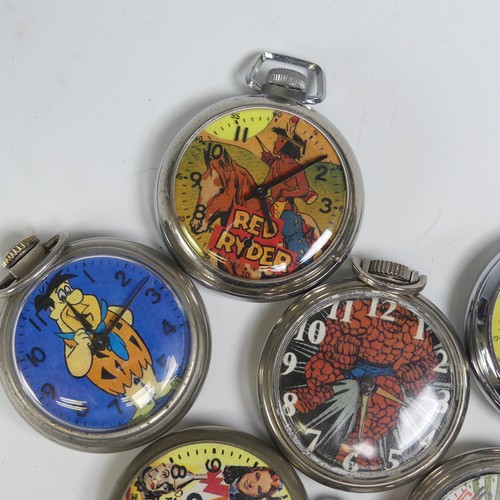 268 - Six novelty vintage Pocket Watches, one with Beatles 'Let it Be' dial, 'Made in Gt. Britain' on move... 