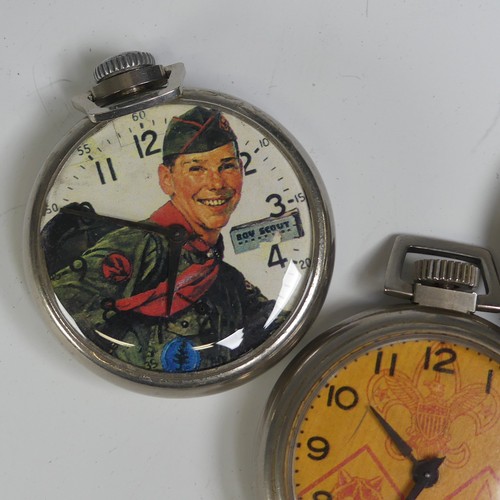 269 - Three Scouting Interest vintage American novelty Pocket Watches, both 'Boy Scouts' running, 'Cub Sco... 