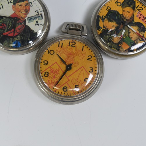 269 - Three Scouting Interest vintage American novelty Pocket Watches, both 'Boy Scouts' running, 'Cub Sco... 