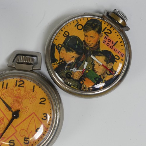 269 - Three Scouting Interest vintage American novelty Pocket Watches, both 'Boy Scouts' running, 'Cub Sco... 