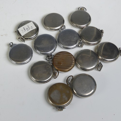 270 - A collection of thirteen vintage Advertising Pocket Watches, all with chrome / nickel plated cases, ... 