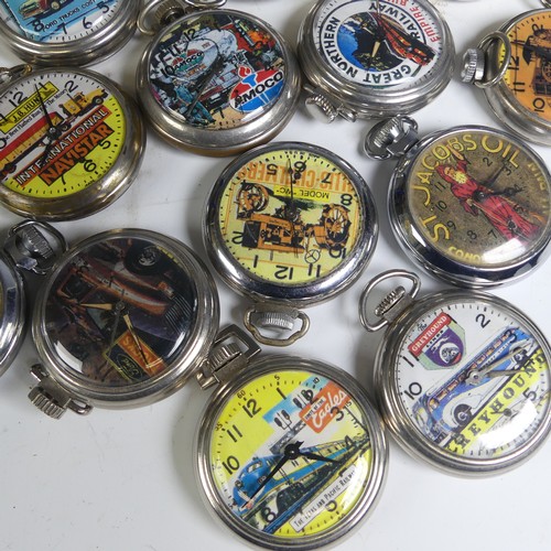 271 - A collection of vintage transport related Advertising Pocket Watches, including 'The Greyhound Lines... 