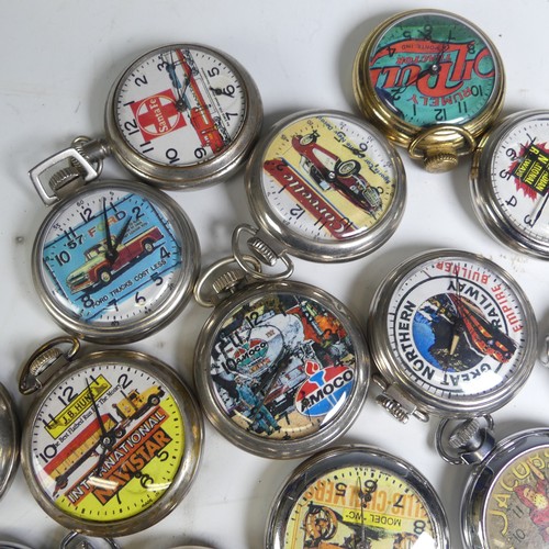 271 - A collection of vintage transport related Advertising Pocket Watches, including 'The Greyhound Lines... 