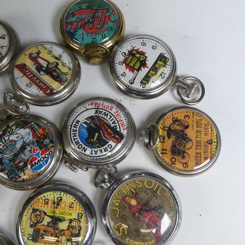 271 - A collection of vintage transport related Advertising Pocket Watches, including 'The Greyhound Lines... 