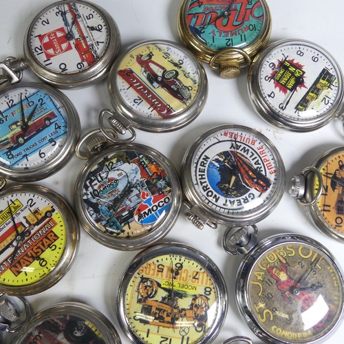 271 - A collection of vintage transport related Advertising Pocket Watches, including 'The Greyhound Lines... 