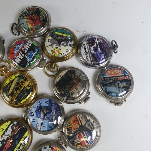 272 - A collection of vintage transport related Advertising Pocket Watches, including 'TWA Airlines', 'Uni... 