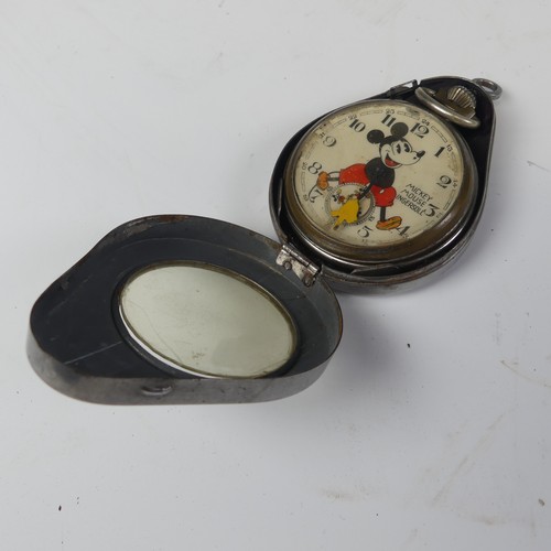 274 - Ingersol Mickey Mouse keyless wind open-faced Pocket Watch, the dial depicting Mickey Mouse at the c... 