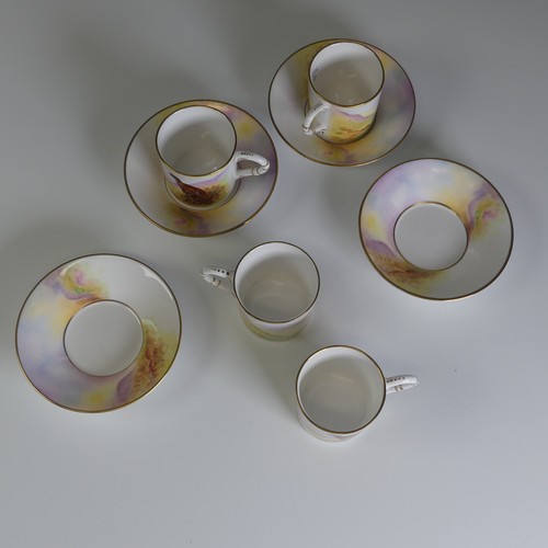 375 - A set of four Royal Worcester Cups and Saucers, James Stinton Game Birds series, mark to reverse, H ... 