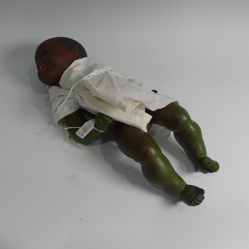 332 - An early 20th century Armand Marseille bisque head black Baby Doll, impressed no.351./4.K., with mou... 