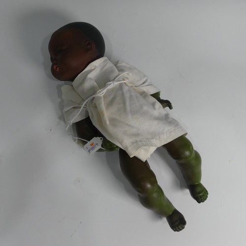 332 - An early 20th century Armand Marseille bisque head black Baby Doll, impressed no.351./4.K., with mou... 