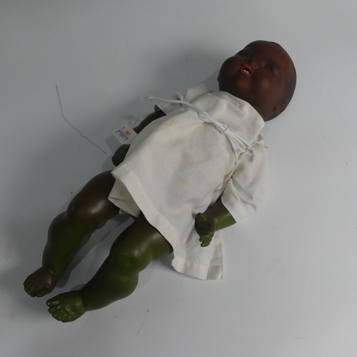 332 - An early 20th century Armand Marseille bisque head black Baby Doll, impressed no.351./4.K., with mou... 