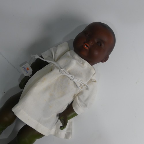 332 - An early 20th century Armand Marseille bisque head black Baby Doll, impressed no.351./4.K., with mou... 