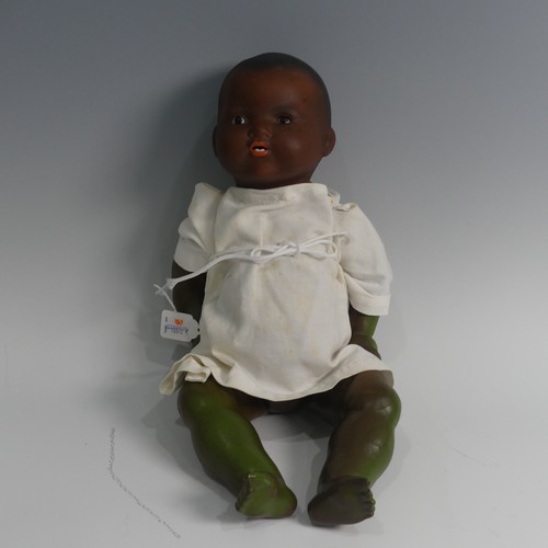 332 - An early 20th century Armand Marseille bisque head black Baby Doll, impressed no.351./4.K., with mou... 