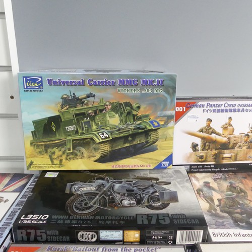 299 - Twenty-two various 1:35 Scale Plastic Military Model Kits, including Border BT-005 Pz.Kpfw.IV Ausf.H... 