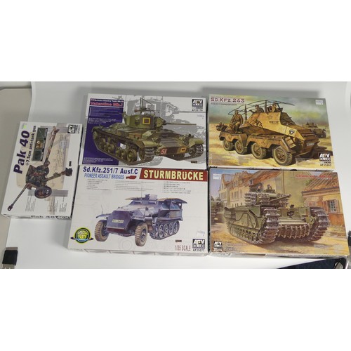 295 - Five ARV Club 1:35 Scale Plastic Military Model Kits, comprising AF35263 Sd. Kfz. 263 Schwerer Panze... 