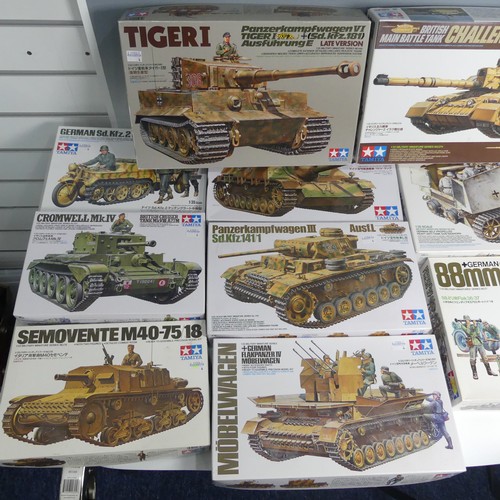 301 - Ten Tamiya 1:35 Scale Plastic Military Models, including No.335 German Self-Propelled Heavy Anti-Tan... 