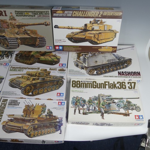 301 - Ten Tamiya 1:35 Scale Plastic Military Models, including No.335 German Self-Propelled Heavy Anti-Tan... 