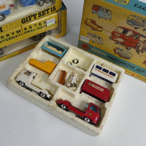 336 - Corgi Toys Major Gift Set number 27, Machinery carrier with Bedford tractor unit and Priestman Cub s... 