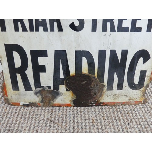 250 - A vintage ‘Arthur Newbery Limited - Reading’ enamel advertising sign, black lettering on... 