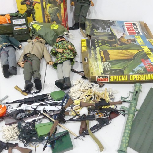 330 - Action Man; A quantity of late 1960's / early 1970's figures and accessories, including a boxed 'Spe... 