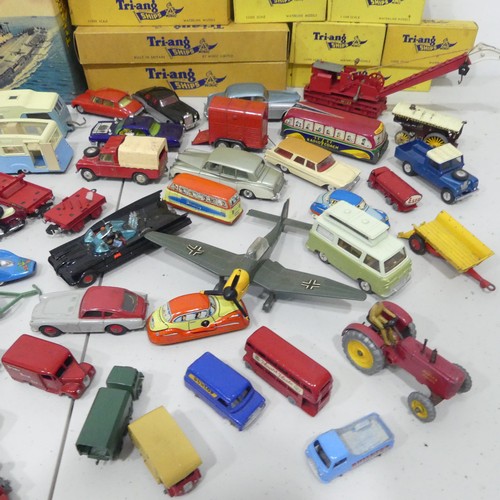 315 - A quantity of die-cast Toys, by Dinky, Corgi, Tri-ang spot-on etc., including Corgi 'Batmobile', Din... 