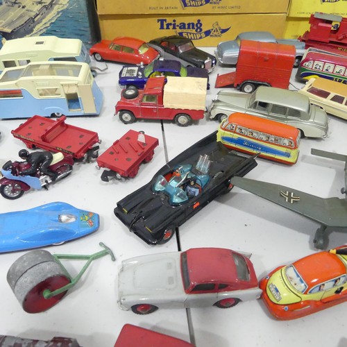 315 - A quantity of die-cast Toys, by Dinky, Corgi, Tri-ang spot-on etc., including Corgi 'Batmobile', Din... 