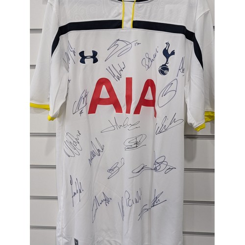 230 - English Football; A Tottenham Hotspur 2014-15 season short sleeved Replica Shirt, signed by 22 squad... 